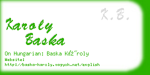 karoly baska business card